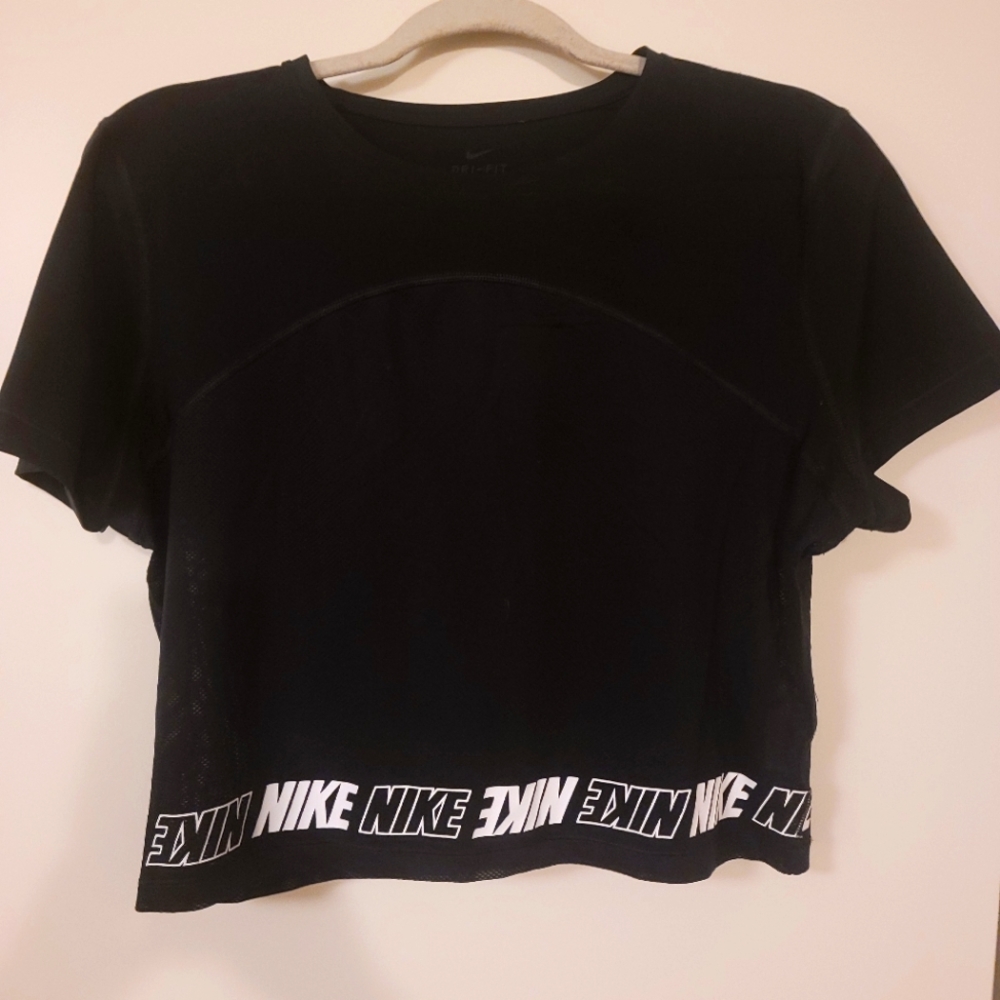 Nike black mesh crop top